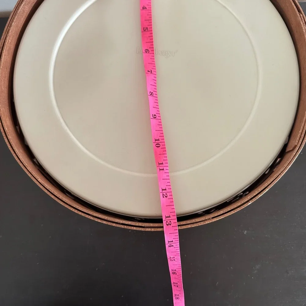 Longaberger Round Woven Basket Wood Lid Divided Bowl Lid 40454 Entertaining